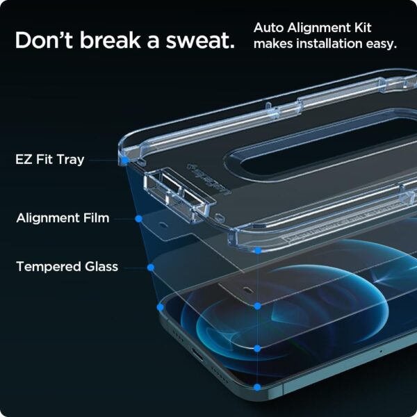 TEMPERED GLASS SPIGEN GLAS.TR ”EZ FIT” 2-PACK IPHONE 12 PRO MAX